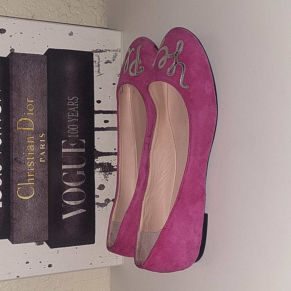 RARE-Kate Spade "Willow"  "Yes Please" magenta pink ballet flat, sz 7 - Picture 2 of 5